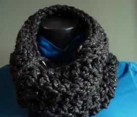Sparkle Chunky Front Button Cowl Snood Cowl Scarf - Constelation