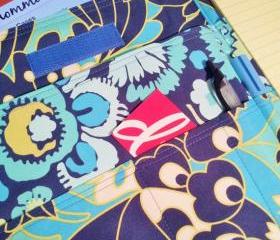 Fabric portfolio list organizer in Daisy Chain Wildflowers Navy by Amy Butler