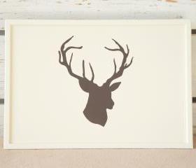 Lap Desk - Hand painted Deer head - Antler - on Desk - Custom Order