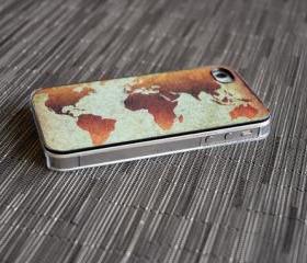 Classic World Map Custom 4 or 4s iPhone Case