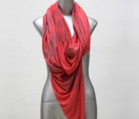 Coral Scarf Infinity Scarf - Hipster Boho Circle Scarf Loop Scarves - Womens Mens Necklace Fabric Jewelry -Tribal Burning Man Scarves Unique