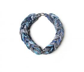 Blue Grey Black Necklace Braided Jewelry Knotted Choker Tribal Jewelry African Braid Collar Spring Fashion Jewelry