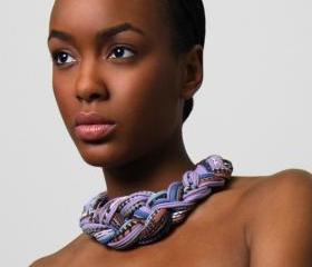 Collar Necklace Jewelry Braided Knotted Choker Tribal Fabric Braid Neckpiece Necklaces Jewelry Purple Knotted Spring Fashion Jewelry