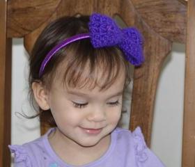 Girls Purple Headband Purple Bow Headbands for Little Girls Crochet Purple Headband