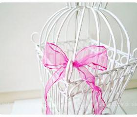 Organza little scallop edge pink Ribbon trim - 2 yards 