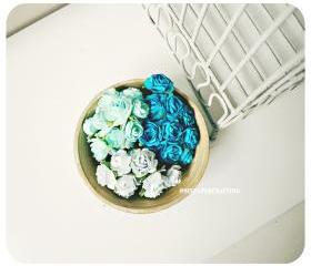 Millinery flowers heartshape Buds paper flower mixed color / pack 