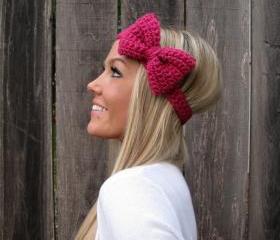 Antique Rose Bow Headband with Natural Vegan Coconut Shell Buttons - Adjustable
