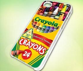 Melting Crayola Crayons design for iPhone 5 White Plastic Case - leave message for Black Case / iPhone 4 or iPhone 4S Case