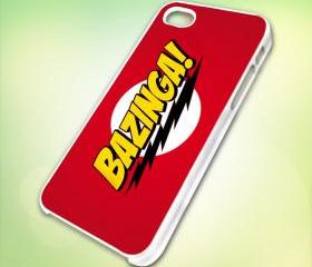 Bazinga design for iPhone 5 White Plastic Case - leave message for Black Case / iPhone 4 or iPhone 4S Case