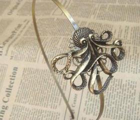 Steampunk Octopus Headband Vintage Style Original Design