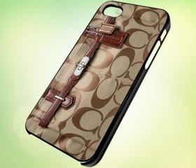 coach handbag design for iPhone 5 Black Plastic Case - leave message for White Case / iPhone 4 or iPhone 4S Case