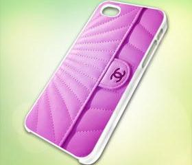 chanel handbag design for iPhone 5 White Plastic Case - leave message for Black Case / iPhone 4 or iPhone 4S Case