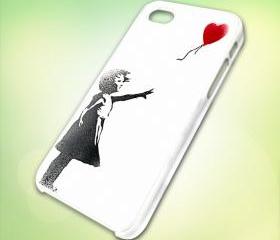 HP023 balloongirl design for iPhone 5 White Plastic Case - leave message for Black Case / iPhone 4 or iPhone 4S Case
