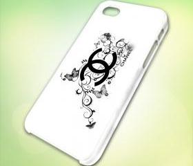 HP023 chanel Logo design for iPhone 5 White Plastic Case - leave message for Black Case / iPhone 4 or iPhone 4S Case