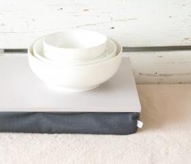 I- Pad stable table or Laptop Lap Desk without edges - Grey with dark Grey pillow- Custom Order