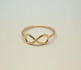 size 6-Infinity Ring in gold color