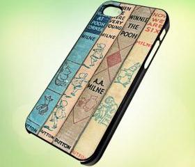 HP045 Winnie the Pooh, Vintage Books design for iPhone 5 Black Plastic Case - leave message for White Case / iPhone 4 or iPhone 4S Case
