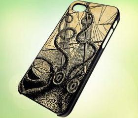 HP067 kraken sea monster design for iPhone 5 Black Plastic Case - leave message for White Case / iPhone 4 or iPhone 4S Case