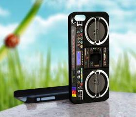 Boombox Ghetto Blaster Design on Hard Case for iPhone 5