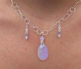 Australian Blue and Violet Opal Necklace