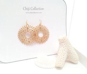 Gold filigree earrings - gold lace earrings - Aurora