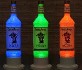 Captain Morgan Rum Color Changing Bottle Lamp/Bar Light/ LED Remote Controlled Eco Friendly LED -Bodacious Bottles-arkle-Bodacious Bottles-