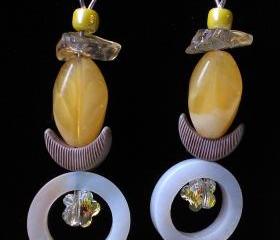  Butterscotch & Moon Earrings
