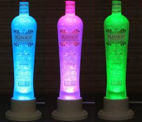 Kinky Vodka Liqueur Color Changing LED Remote Controlled Eco Friendly rgb LED Bottle Lamp/Bar Light / Intense Sparkle-Bodacious Bottles-