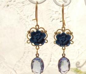 Kiss Me In The Moonlight - Vintage Jewel Crystal Earrings