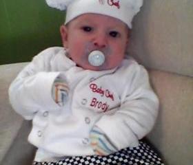 Personalized Baby gift boy or baby Girl Chef Three Piece Layette in Culinary Themed Gift Box
