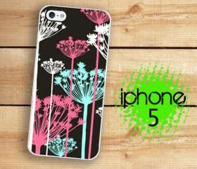 IPhone 5 Case - Pink Black Blue Shabby chic Flowers