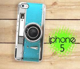 IPhone 5 Case - Blue Aqua Teal Retro Camera Vintage Style
