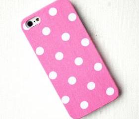 iPhone 5 Case in Pastel Pink Polka Dot, iPhone Case, iPhone Cover