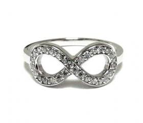 Infinity Ring-Sterling Silver Ring With Hand Set Cubic Zirconia