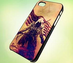 HP145 Assassin's Creed III design for iPhone 5 Black Plastic Case - leave message for White Case / iPhone 4 or iPhone 4S Case