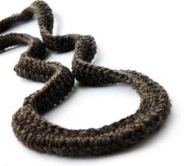 Crochet Scarf Necklace Fashion Merino Wool Brown Winter Accessories Neckwarmer by SteamyLab.