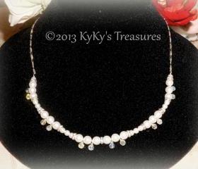 Sterling Silver Swarovski Pearl & Crystal Bridal/Bridesmaid Necklace, Wedding, Bridal Jewelry, Bridesmaid Jewelry, Wedding Necklace