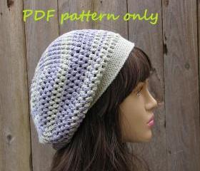 Crochet Pattern - Slouchy Spring Hat, Crochet Pattern PDF, Pattern No. 44