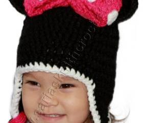 Minnie Mouse Hat for Girls With Pink Bow - Pink Bow Hat for Toddler Girls - Polka Dots