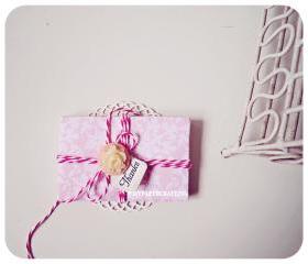 6 tiny sweet blush pink envelope / pack 