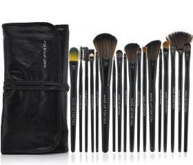 High Quality 18 PCS Professioal Makeup Brush Set with Black Leather Case
