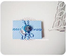 6 tiny blue berry envelope / pack 