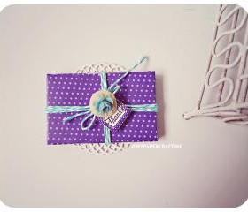 6 tiny royal velvet purple envelope / pack 