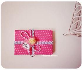 6 tiny Berry Sorbet pink envelope / pack 
