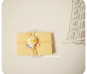 6 tiny Summer Sunrise orange envelope / pack 
