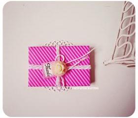 6 tiny Raspberry Fizz Shocking pink envelope / pack 