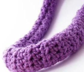 Lilac Neck Warmer Crochet Necklace Merino Wool Spring Collection Fashion Accessories by SteamyLab