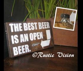 Wood Sign with Beer Bottle Opener