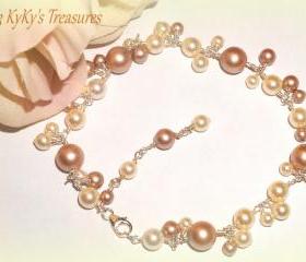 Sterling Silver Swarovski Pearl, Bridal Bracelet, Swarovski Pearl Bracelet, Bridal Jewelry, Bangle Bracelet, Bridesmaid Jewelry, Wedding