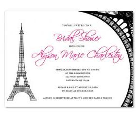 Eiffel Tower Theme Custom Invitations